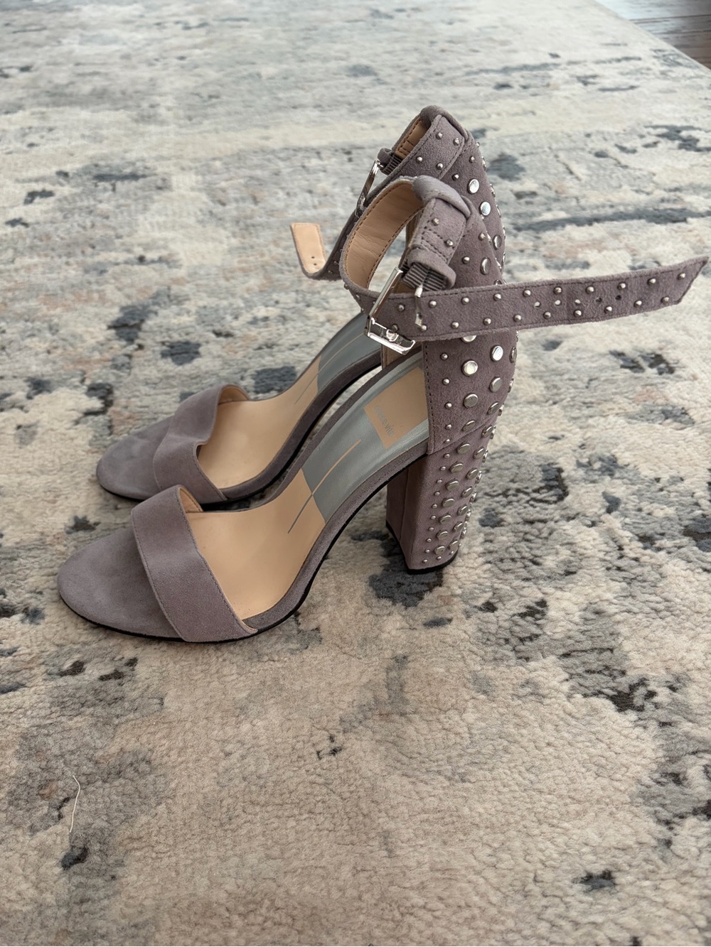 Dolce Vita Taupe Studded Block Heels
